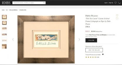 Buy Picasso original stone lithograph