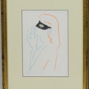 Жан Кокто. Литография «В маске», 1957
