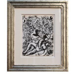 Марк Шагал. Литография «Пара на дереве», 1963